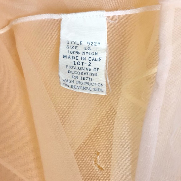 VTG 70s Sunset Ombre Sheer Mesh Ruffle Long Sleeve Lace Trim Duster Robe - Picture 6 of 8